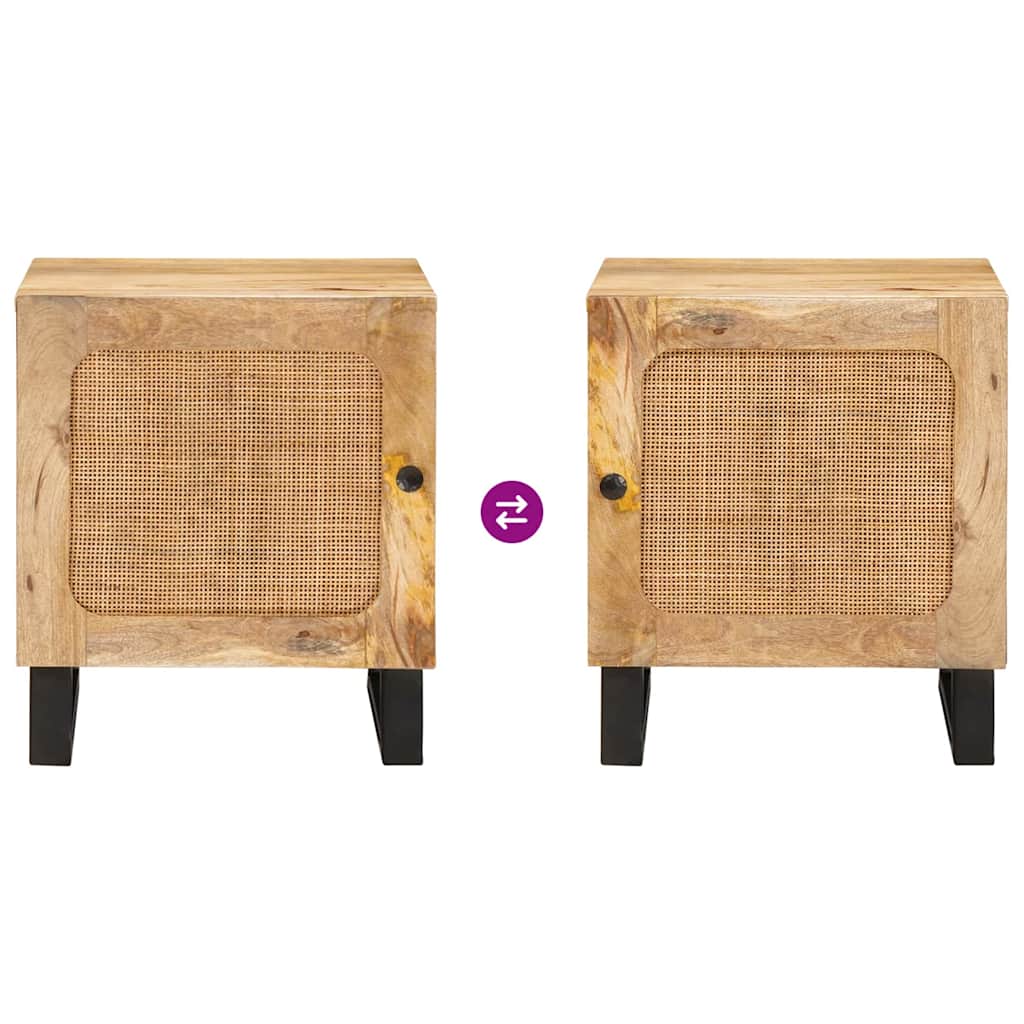 Nachttisch 2 pcs Natur 40 x 33 x 46 cm