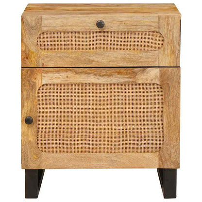 Nachttisch Natur 50 x 33 x 60 cm Massivholz Mango