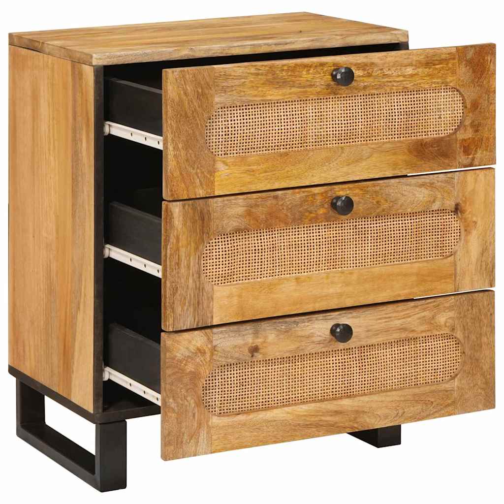 Nachttisch Natur 50 x 33 x 62 cm Massivholz Mango