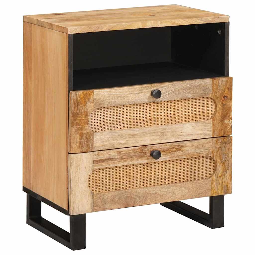 Nachttisch Natur 50 x 33 x 62 cm Massivholz Mango