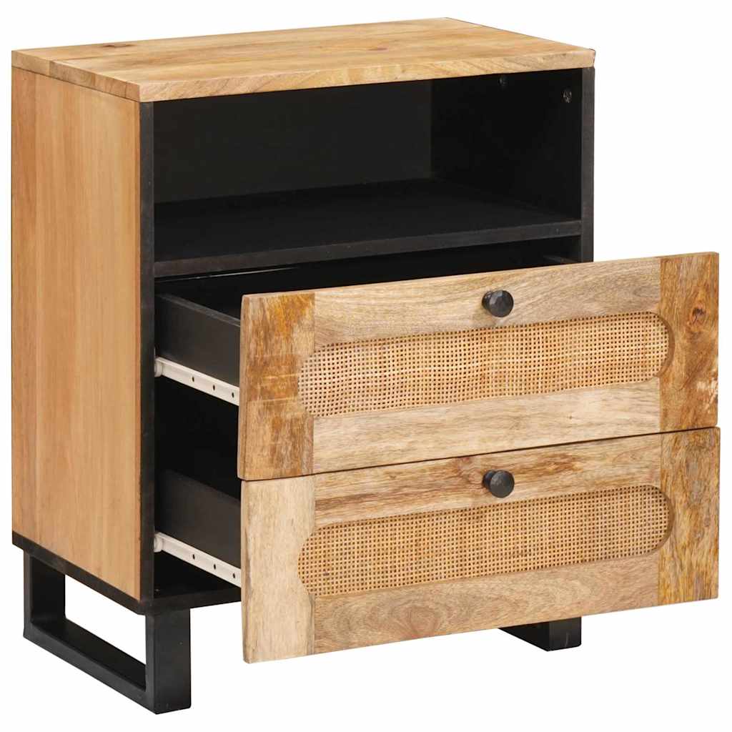 Nachttisch Natur 50 x 33 x 62 cm Massivholz Mango