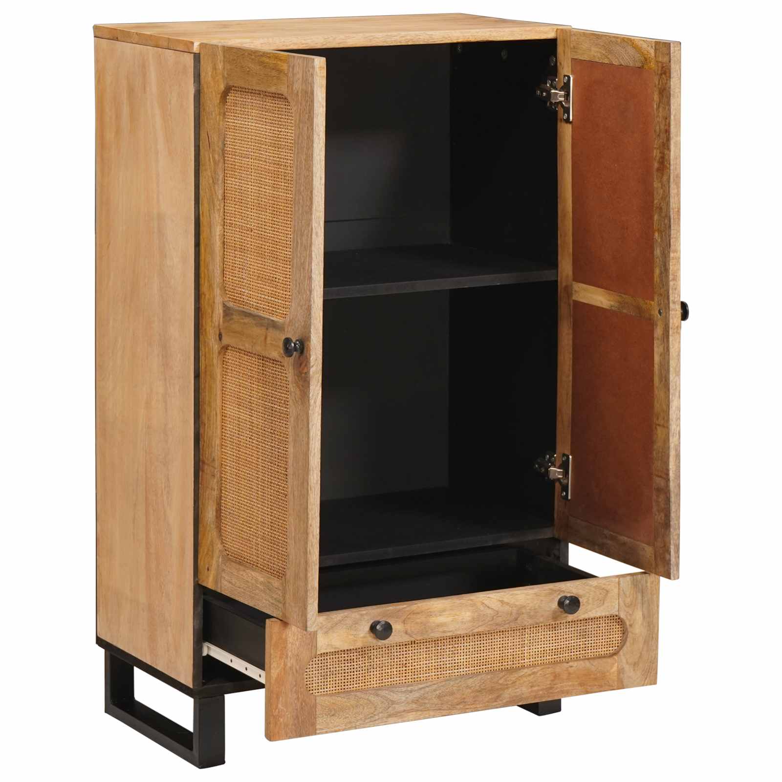 Highboard mit Speicher Braun 40 x 33 x 110 cm Massivholz Mango
