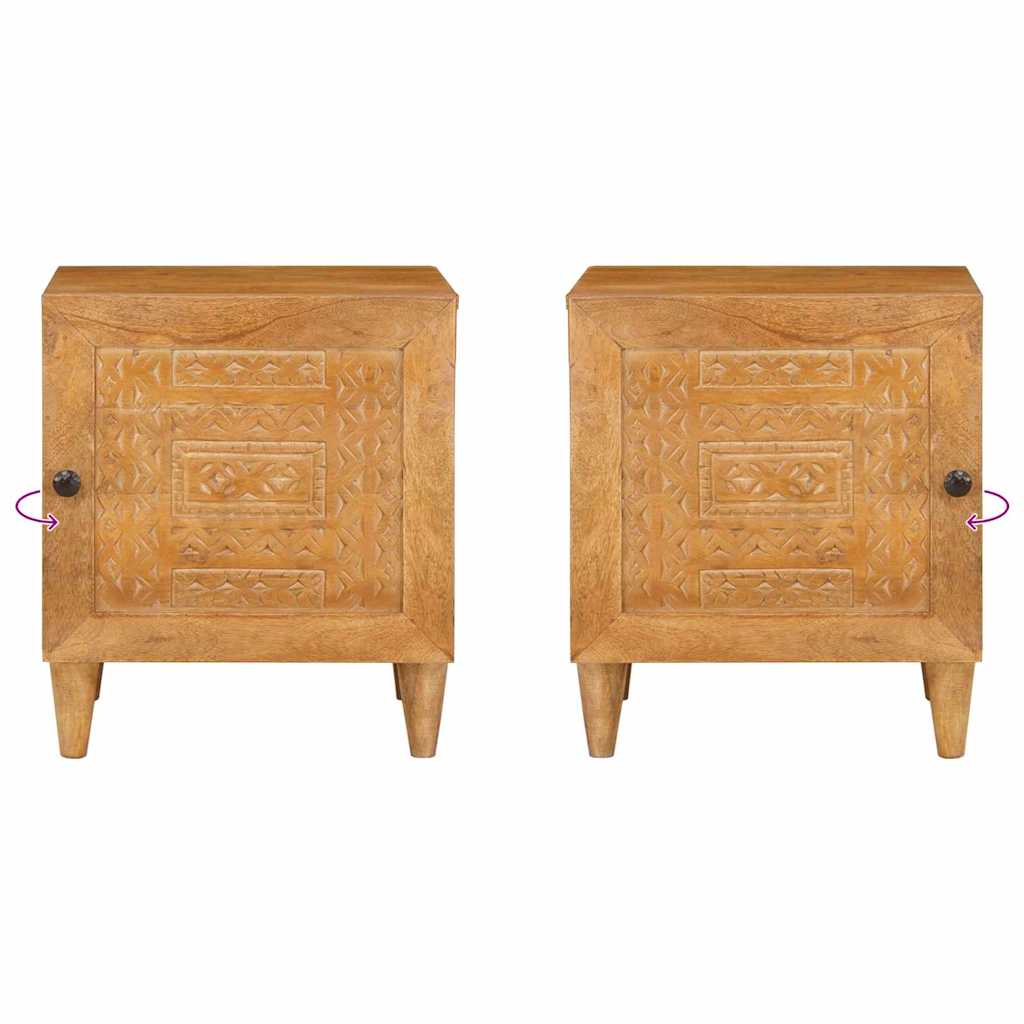 Nachttisch 2 stk. Hellbraun 80 x 50 x 40 cm Holzwerkstoff
