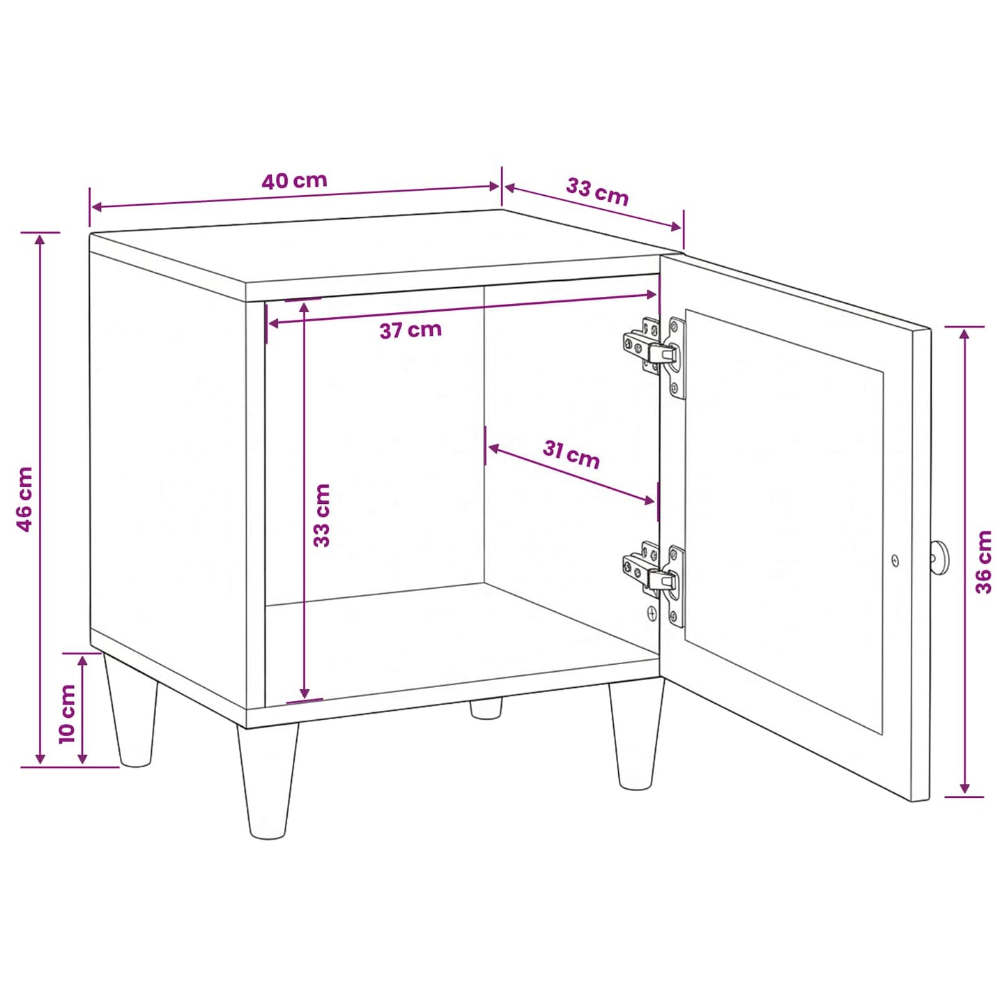 Nachttisch 2 stk. Hellbraun 80 x 50 x 40 cm Holzwerkstoff
