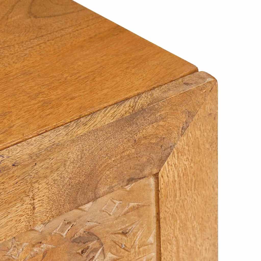 TV-Schränk mit Tür Hellbraun 80 x 33 x 46 cm massives Mangoholz