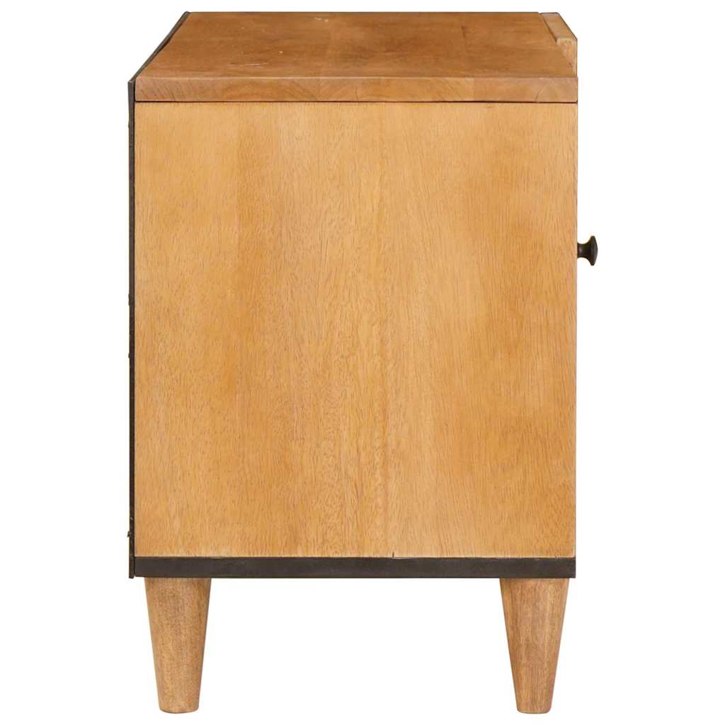 TV-Schränk mit Tür Hellbraun 80 x 33 x 46 cm massives Mangoholz