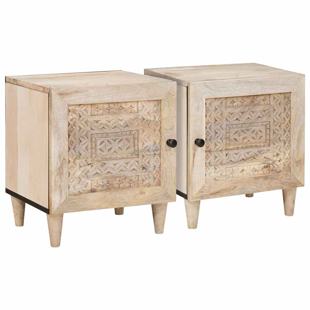Nachttisch 2 stk. Weiß 80 x 50 x 40 cm Holzwerkstoff