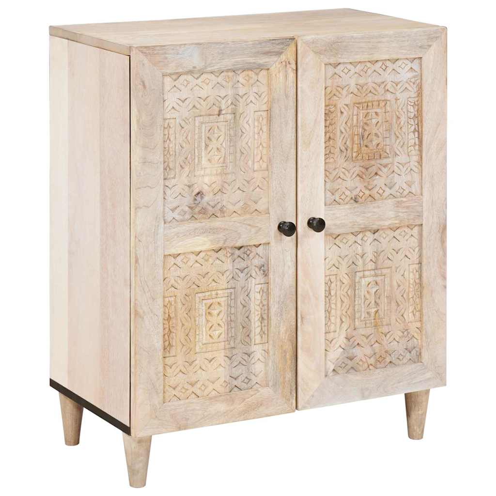 Sideboard Weiß 60 x 33 x 75 cm massives Mangoholz