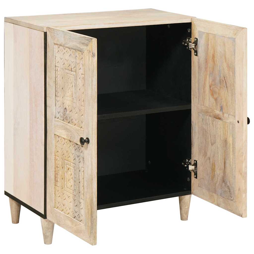 Sideboard Weiß 60 x 33 x 75 cm massives Mangoholz