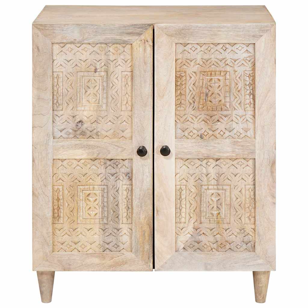 Sideboard Weiß 60 x 33 x 75 cm massives Mangoholz