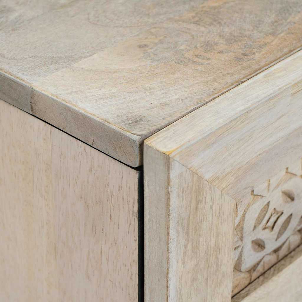 Sideboard Weiß 60 x 33 x 75 cm massives Mangoholz