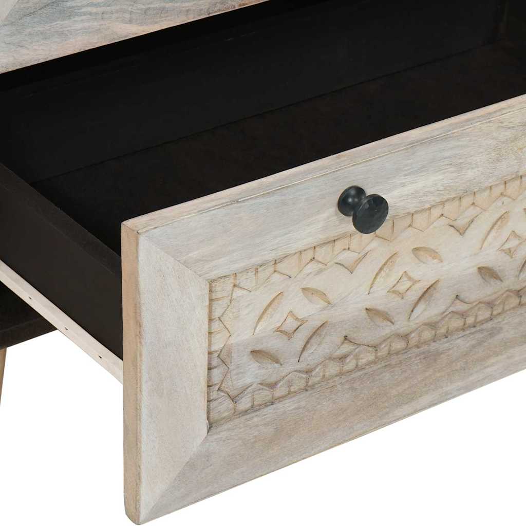 Sideboard Weiß 60 x 33 x 75 cm massives Mangoholz