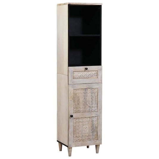 Badezimmerschrank mit Regal Weiß 38 x 33 x 160 cm Holzwerkstoff