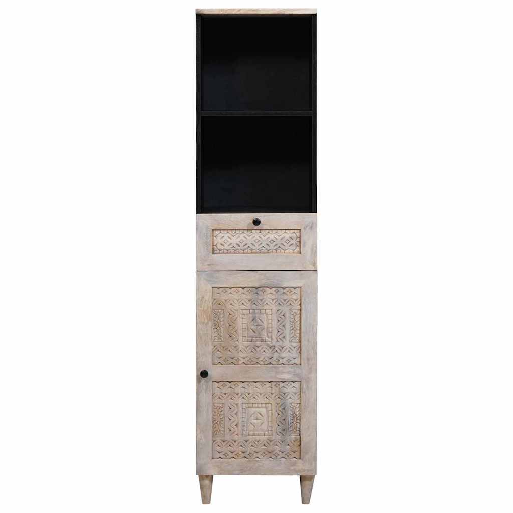 Badezimmerschrank mit Regal Weiß 38 x 33 x 160 cm Holzwerkstoff