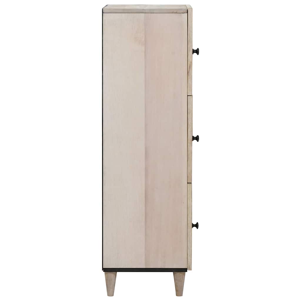 Hochboard Weiß 40 x 33 x 110 cm massives Mangoholz