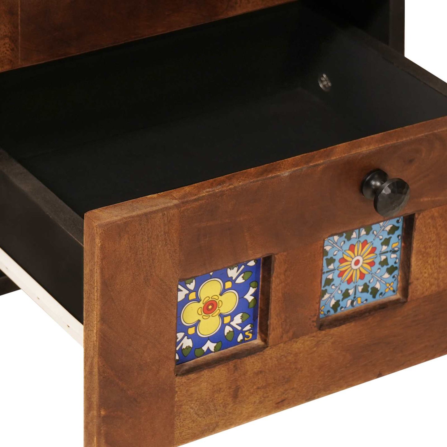 Nachttisch 2 stk. Braun 40 x 33 x 46 cm Massivholz Mango