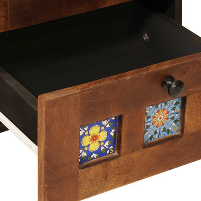 Nachttisch 2 stk. Braun 40 x 33 x 46 cm Massivholz Mango