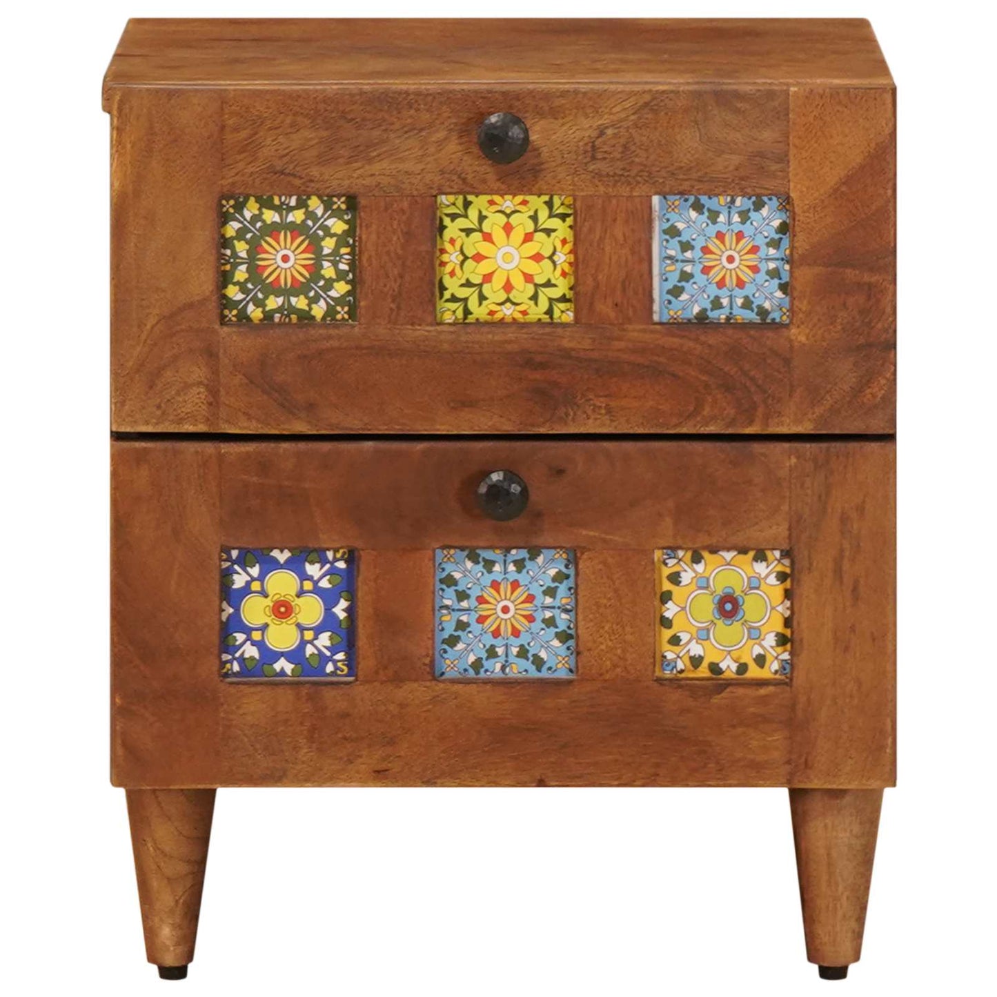 Nachttisch 2 stk. Braun 40 x 33 x 46 cm Massivholz Mango