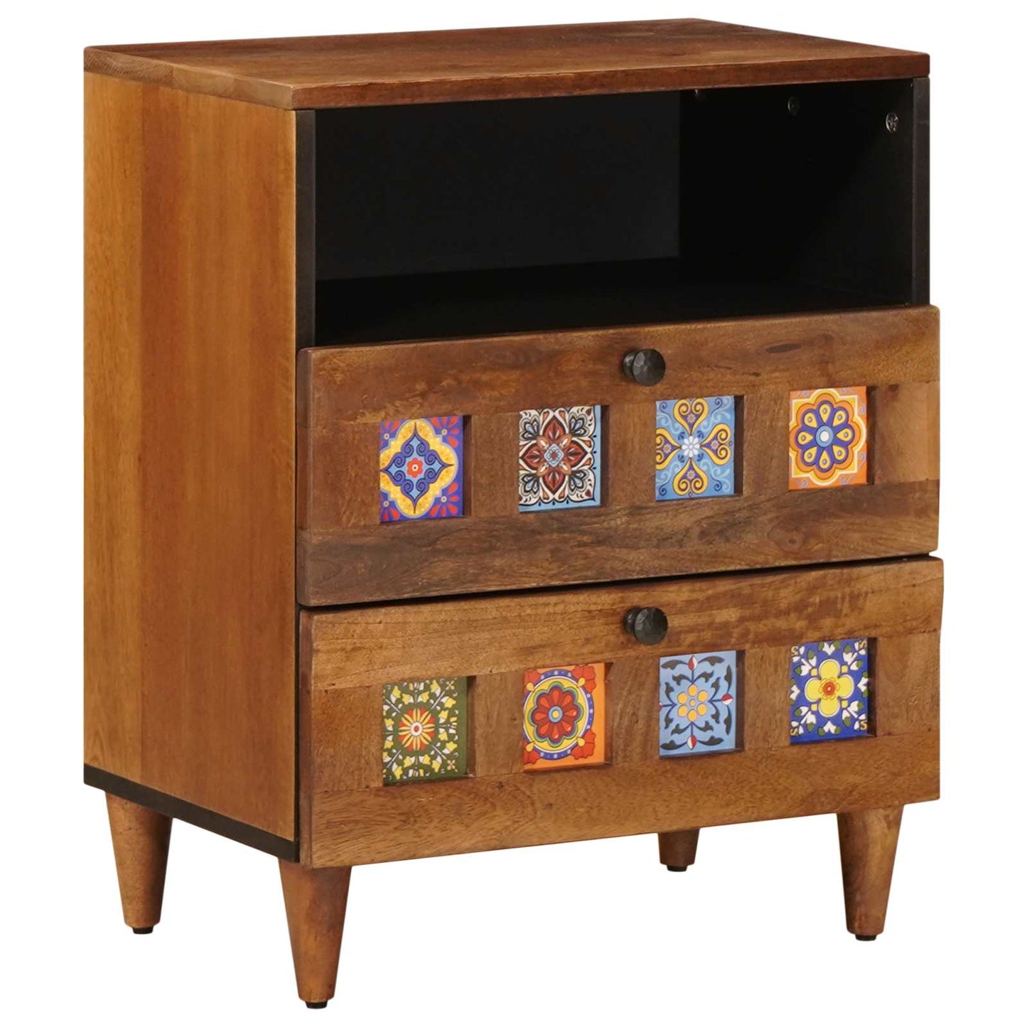 Nachttisch Braun 50 x 33 x 62 cm Massivholz Mango