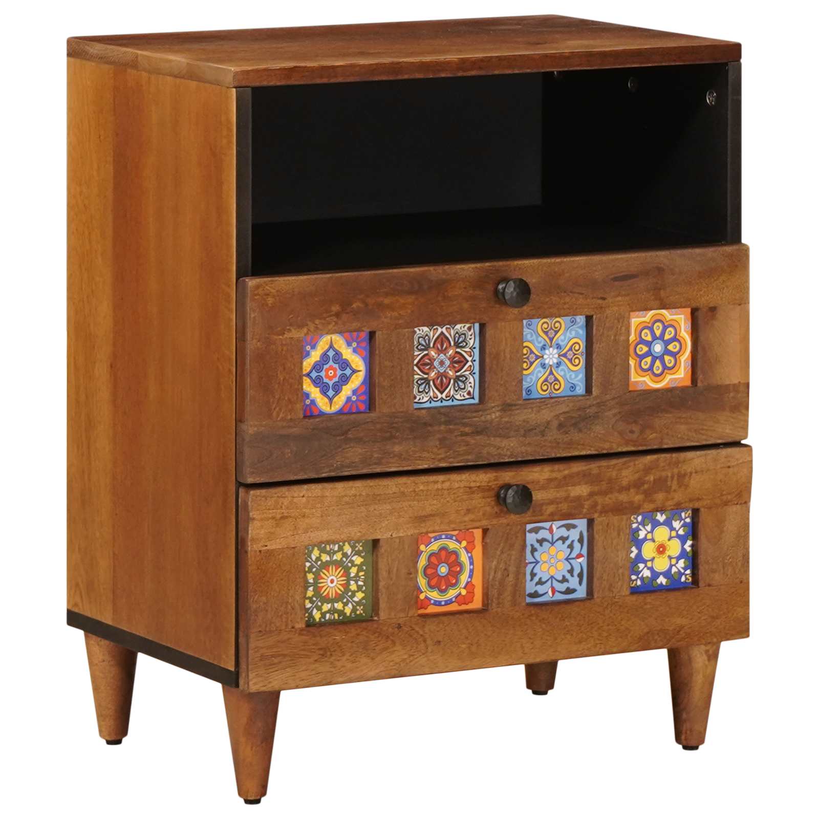 Nachttisch Braun 50 x 33 x 62 cm Massivholz Mango