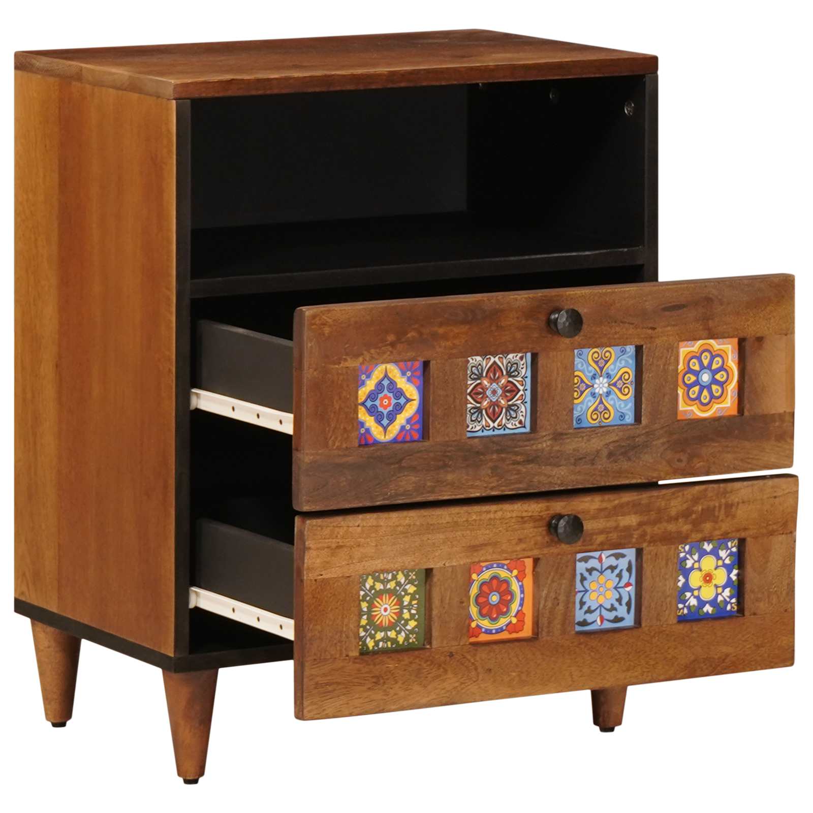 Nachttisch Braun 50 x 33 x 62 cm Massivholz Mango