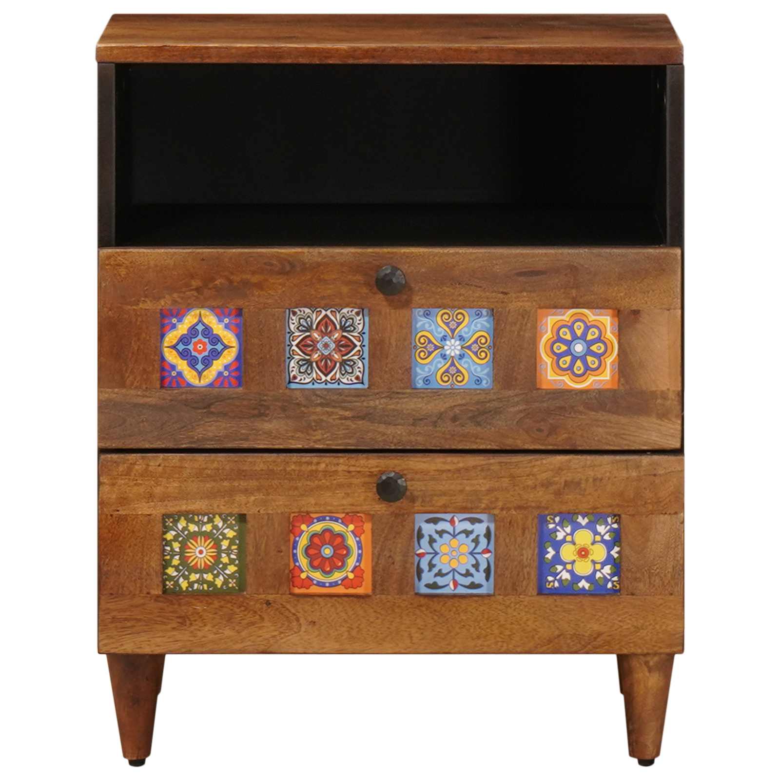 Nachttisch Braun 50 x 33 x 62 cm Massivholz Mango