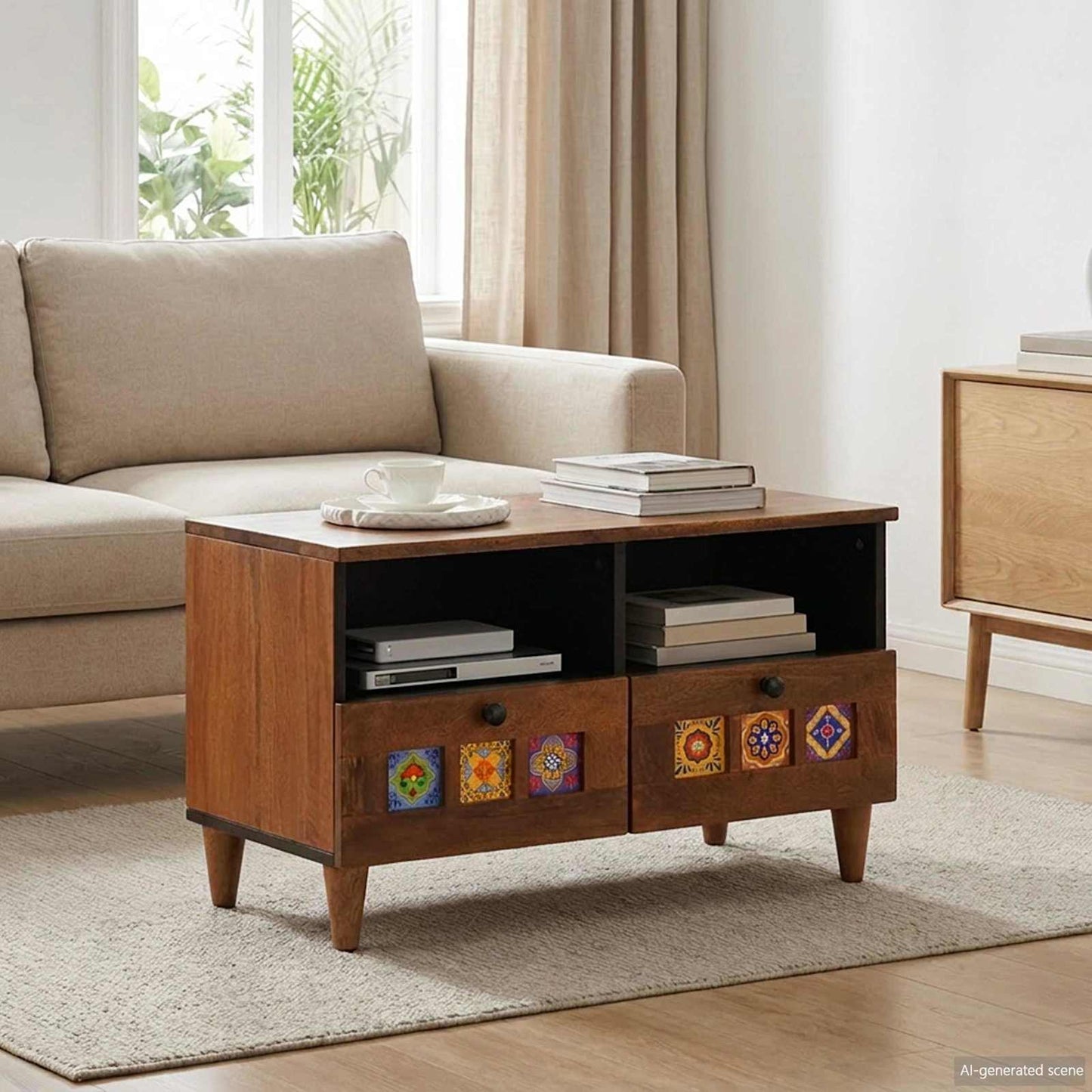 Couchtisch Braun 80 x 54 x 40 cm Massivholz Mango