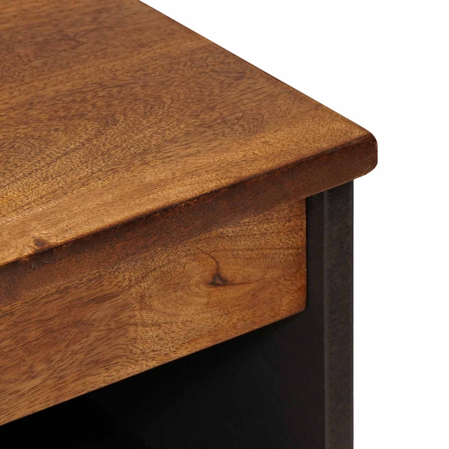 Sideboard mit Speicher Walnuss 60 x 33 x 75 cm Massivholz Mango