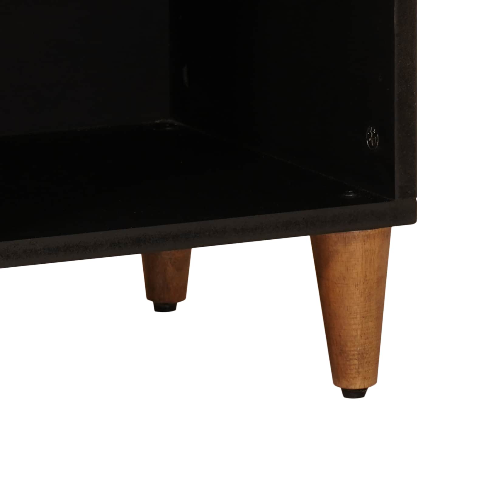 Sideboard mit Speicher Walnuss 80 x 33 x 75 cm Massivholz Mango