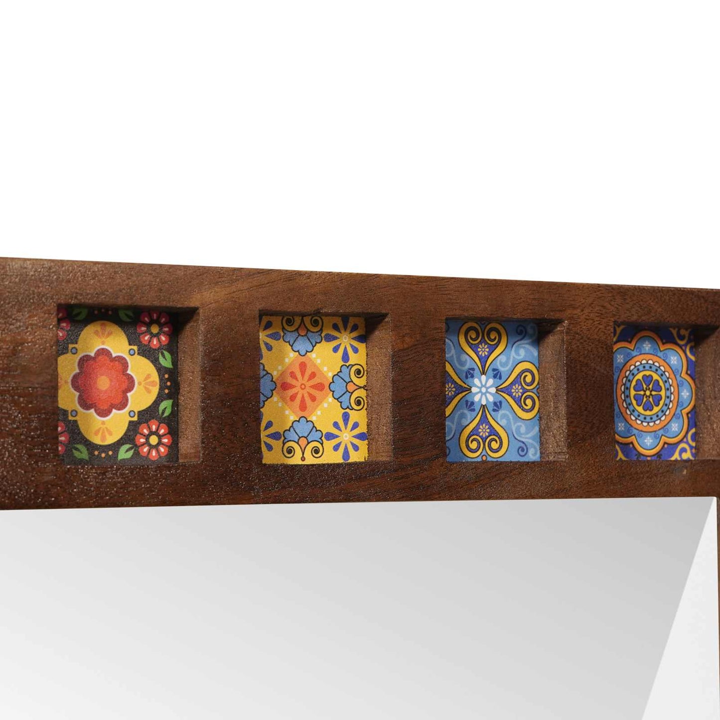 Badezimmer Spiegel Walnuss 50 x 70 x 2,5 cm Massivholz Mango