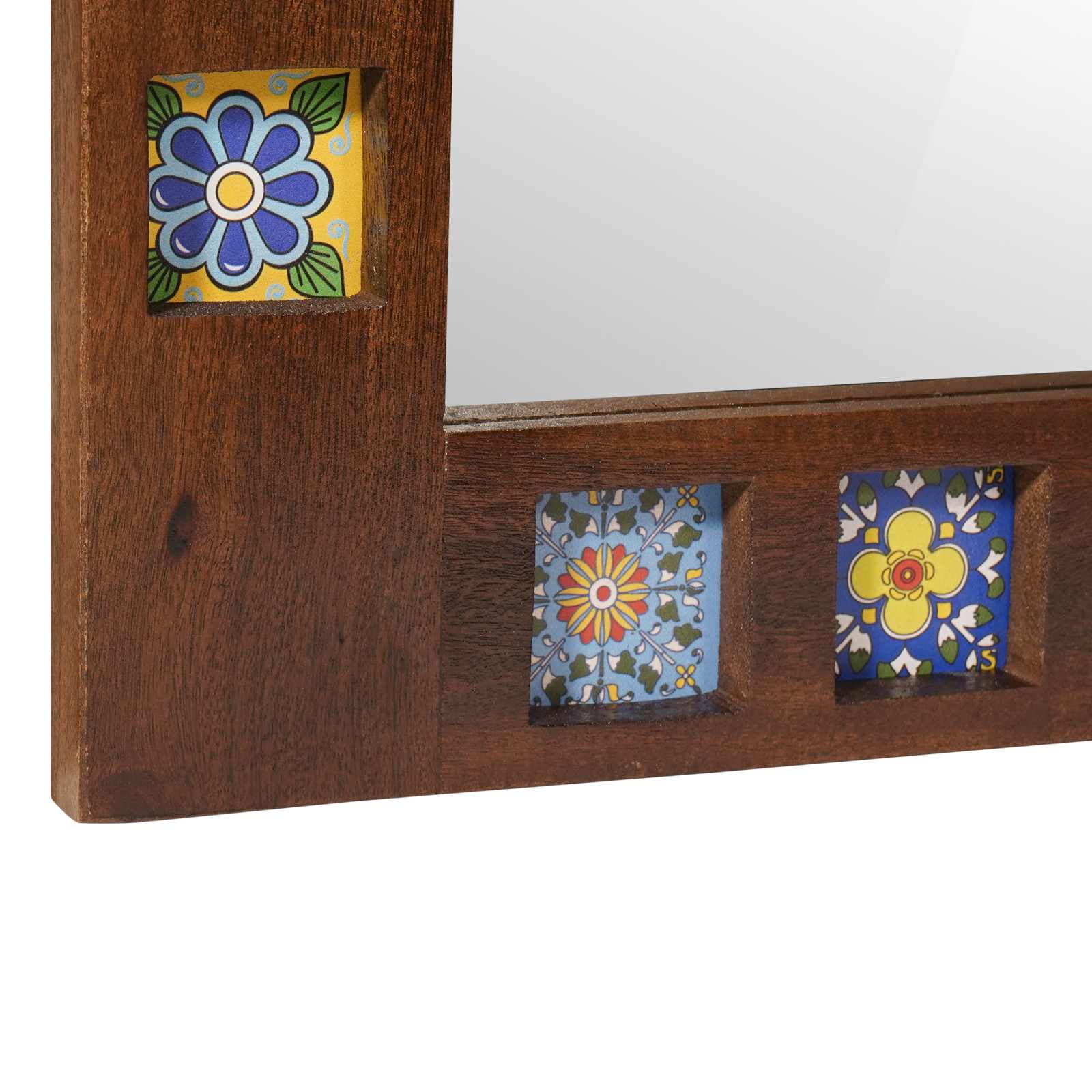 Badezimmer Spiegel Walnuss 50 x 70 x 2,5 cm Massivholz Mango