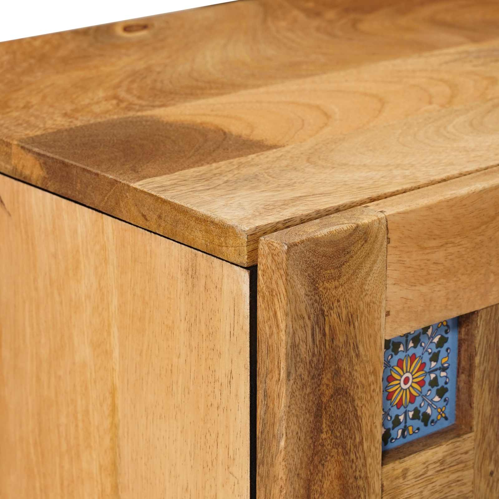 Nachttisch Natur 40 x 33,5 x 46 cm Massivholz Mango