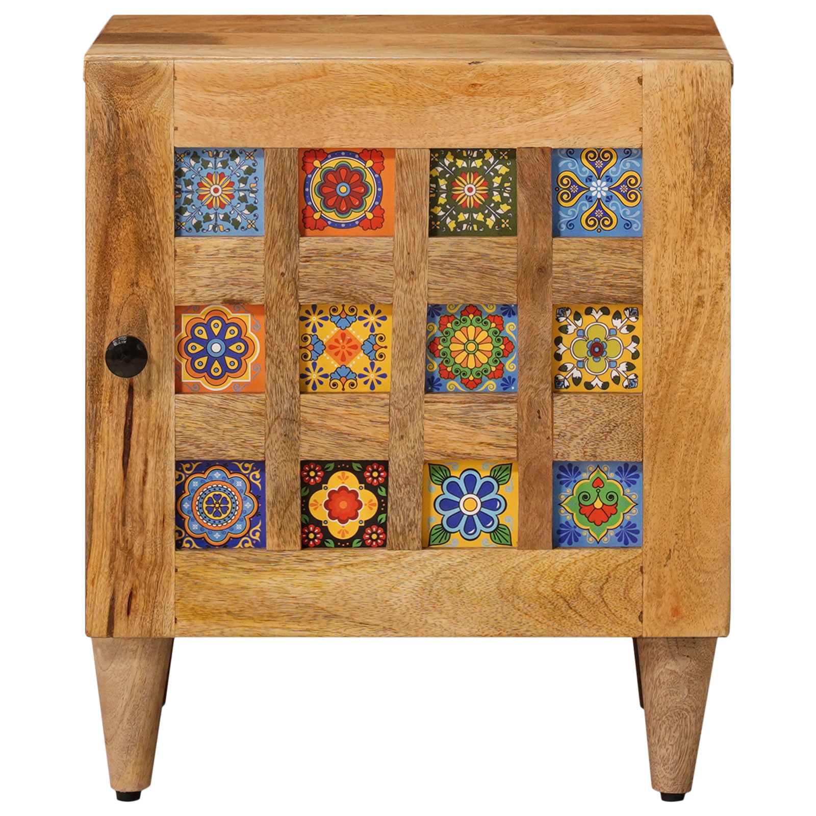 Nachttisch Natur 40 x 33,5 x 46 cm Massivholz Mango