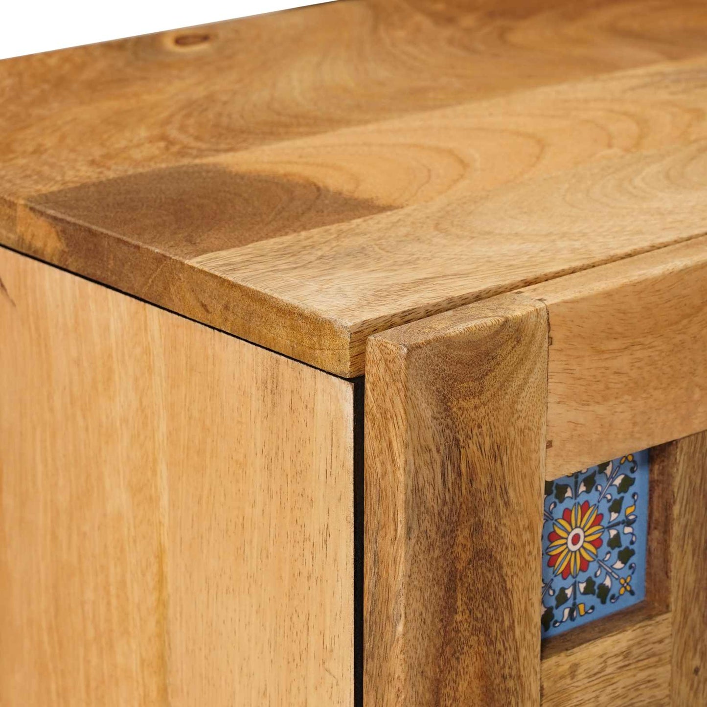Nachttisch 2 stk. Natur 40 x 33 x 46 cm Massivholz Mango