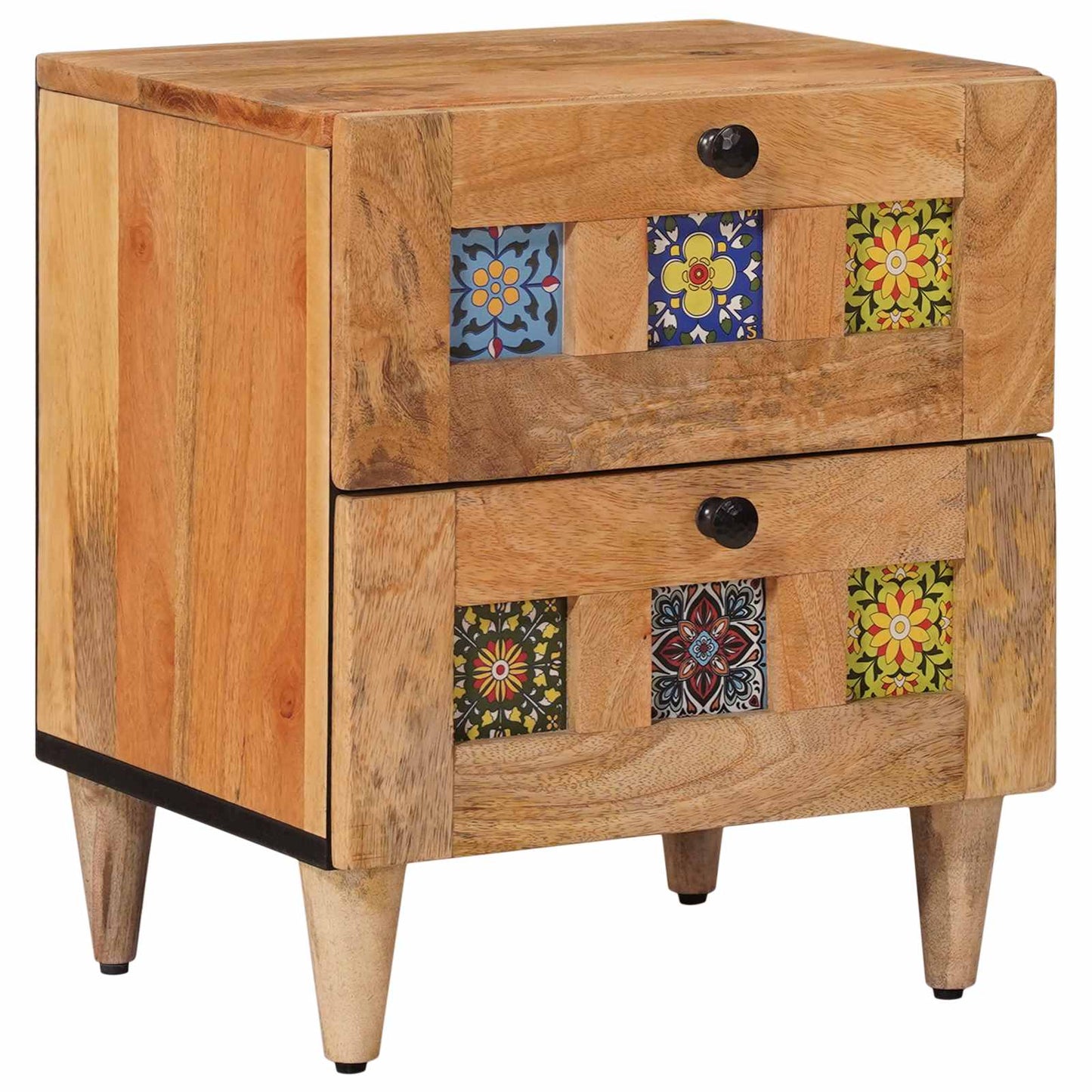Nachttisch Natur 40 x 33,5 x 46 cm Massivholz Mango