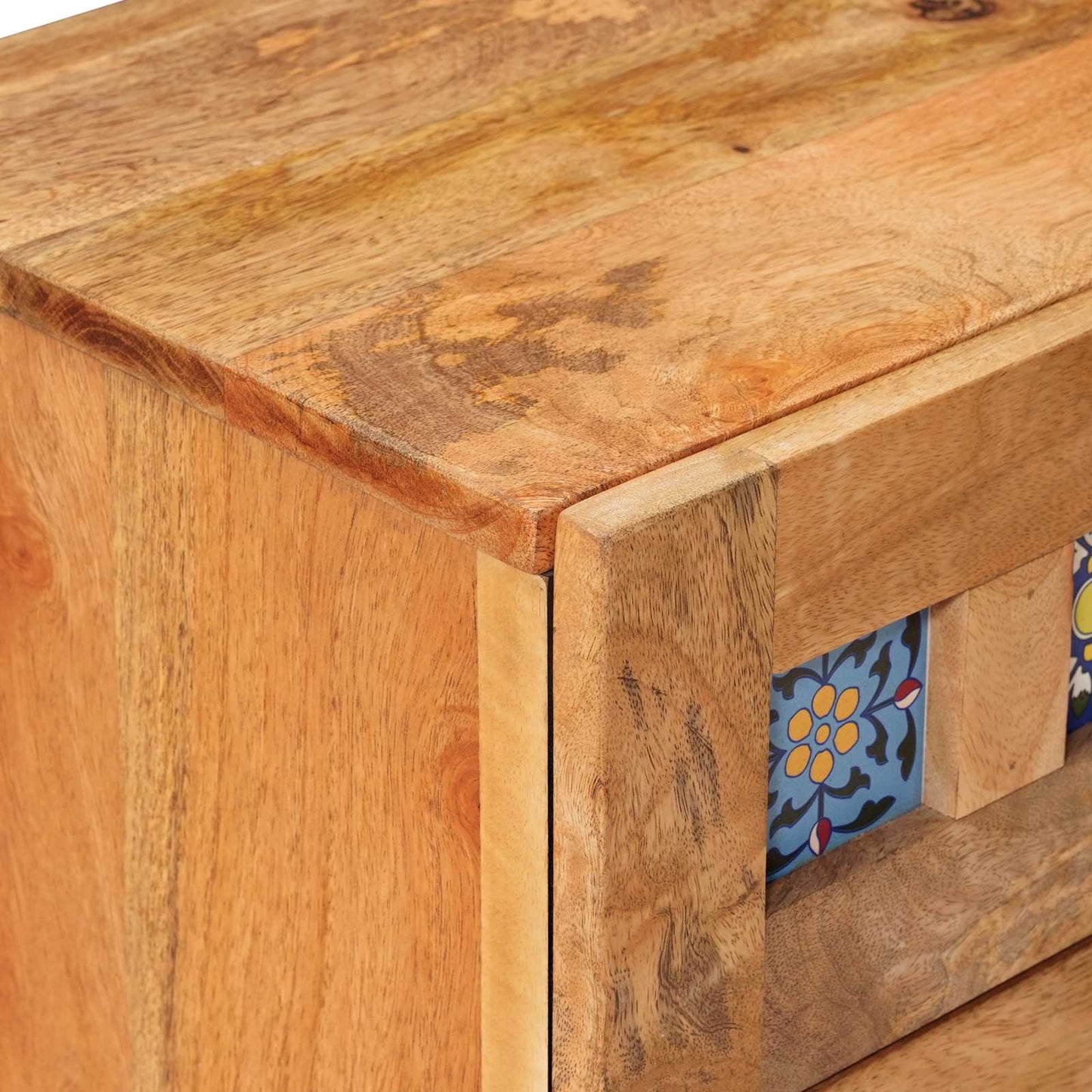 Nachttisch 2 stk. Natur 40 x 33 x 46 cm Massivholz Mango
