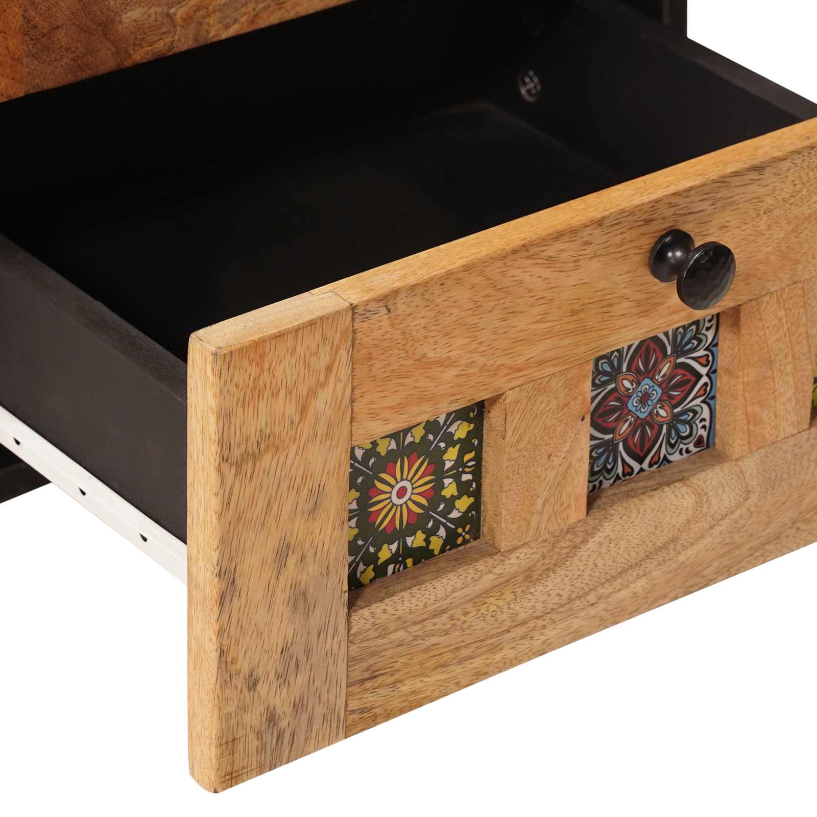 Nachttisch 2 stk. Natur 40 x 33 x 46 cm Massivholz Mango