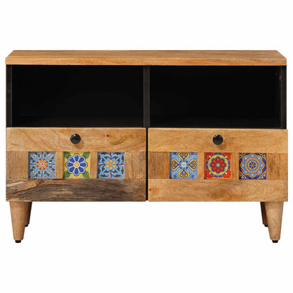 TV-Schränk mit Regal Natur 70 x 33 x 46 cm Massivholz Mango