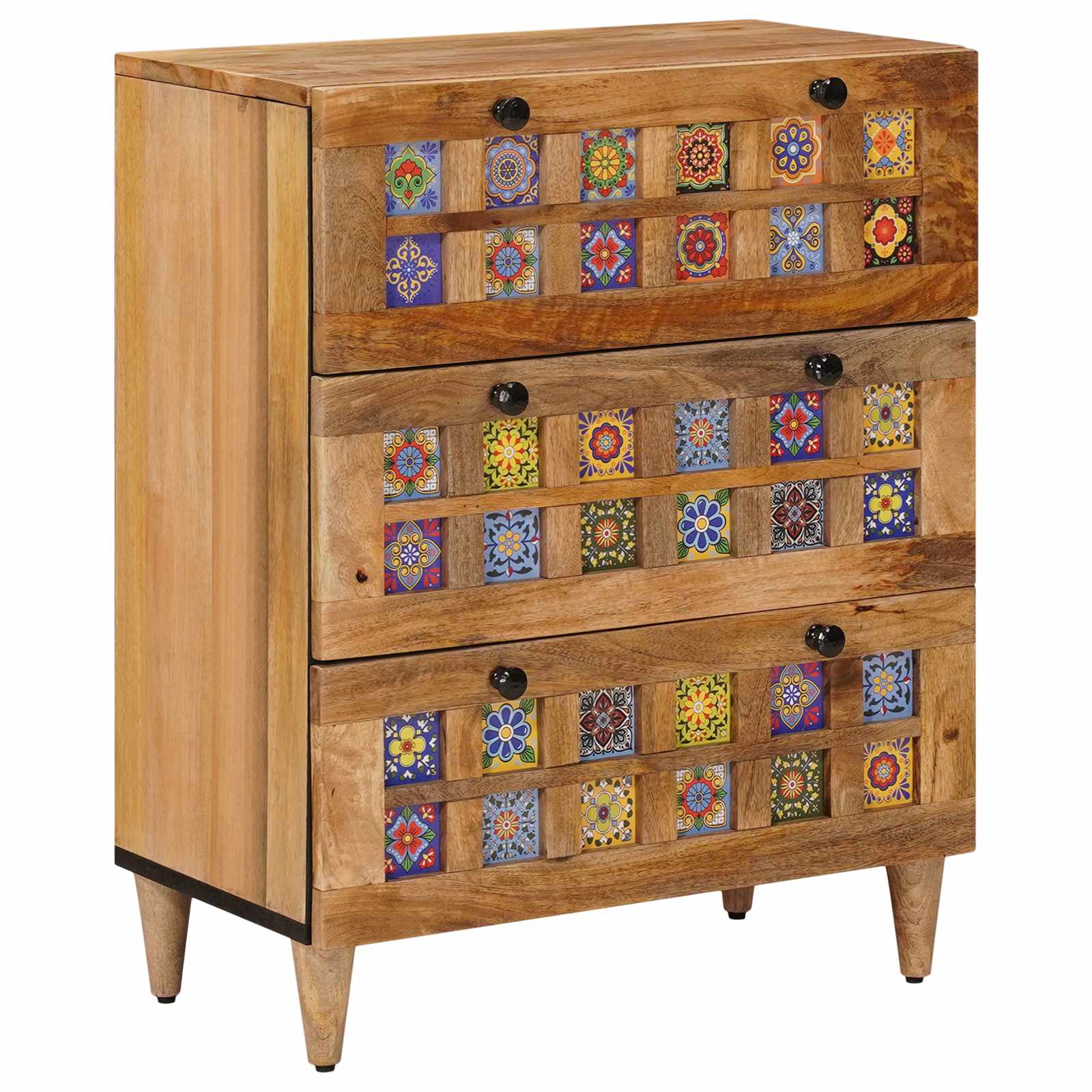 Sideboard Natur 60 x 33 x 75 cm Massivholz Mango