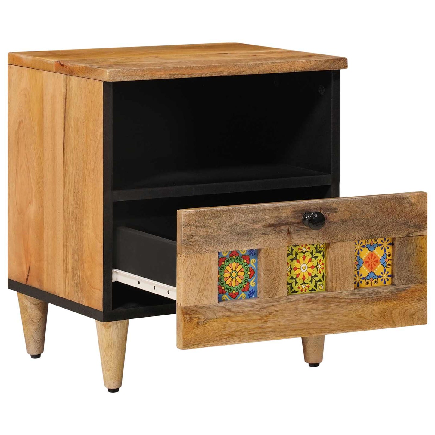 Nachttisch Natur 40 x 33 x 46 cm Massivholz Mango