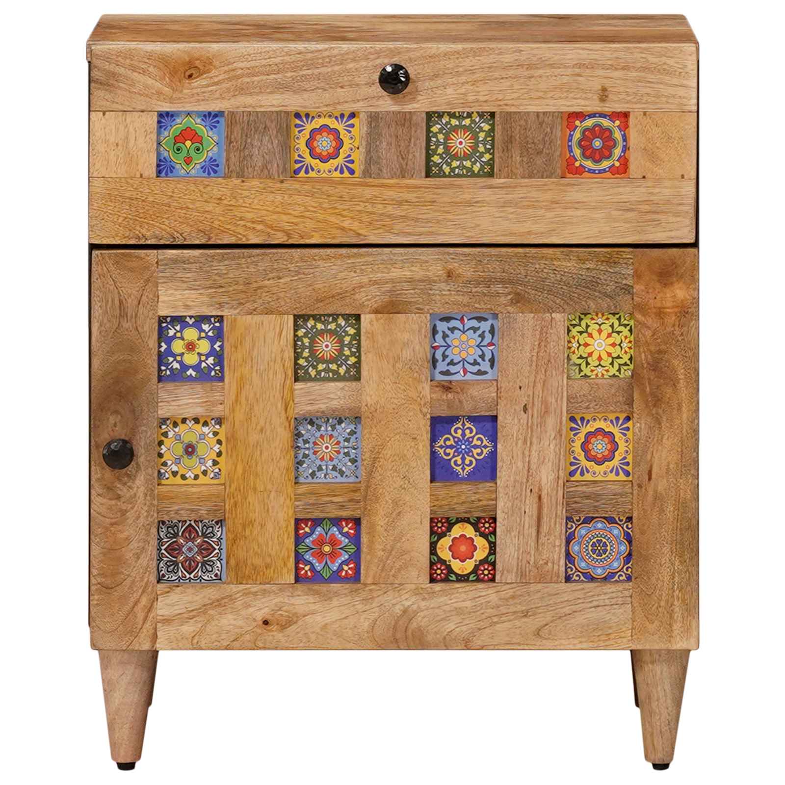Nachttisch Natur 50 x 33 x 60 cm Massivholz Mango