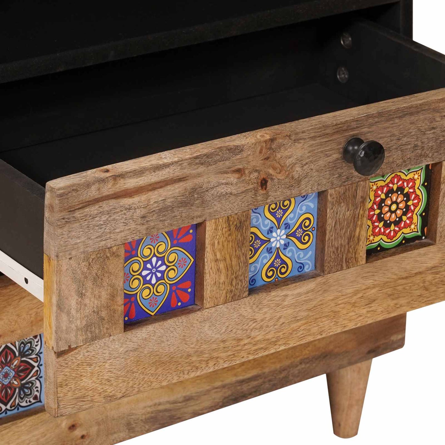 Nachttisch Natur 50 x 33 x 62 cm Massivholz Mango