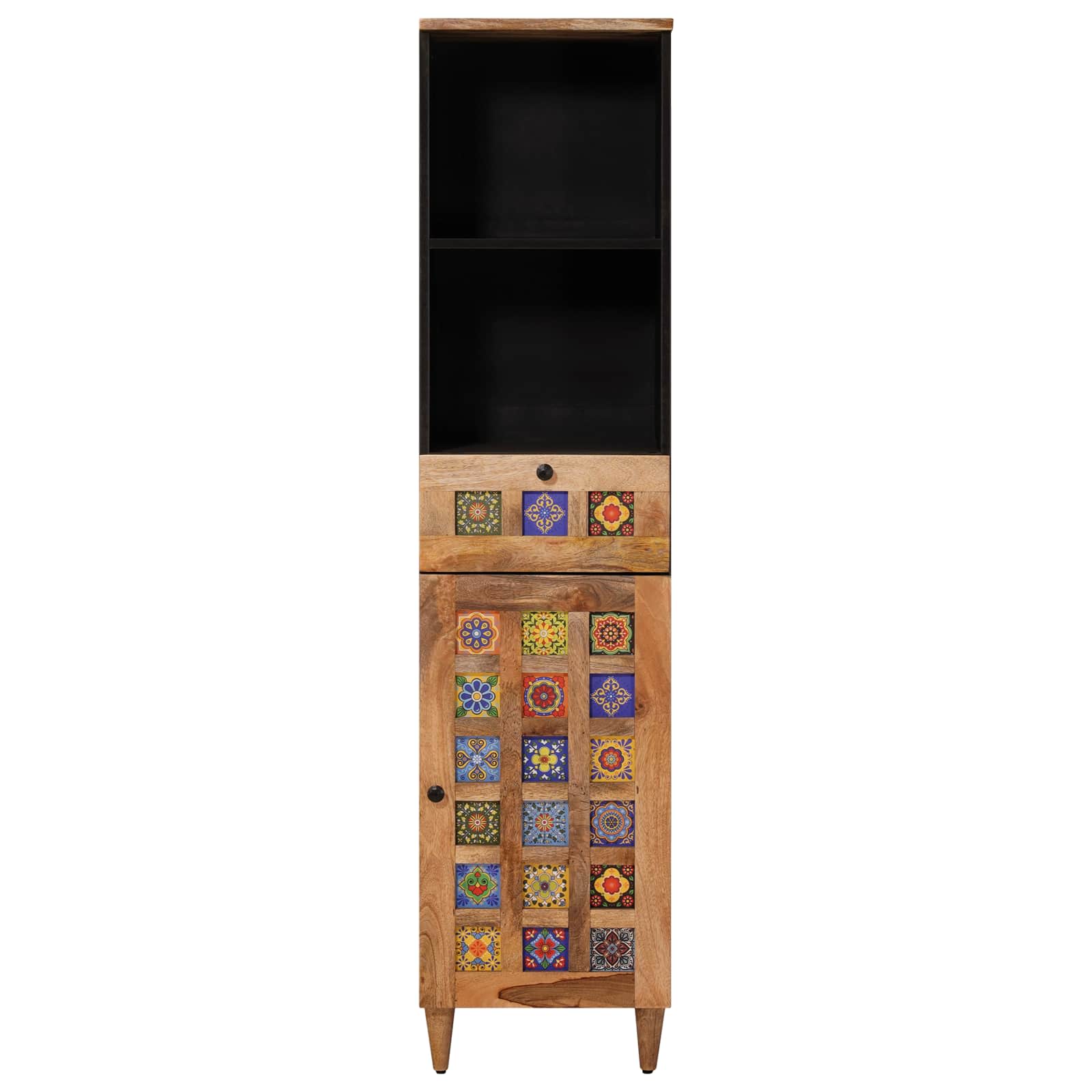 Badezimmerschrank Natur 38 x 33 x 160 cm Massivholz Mango
