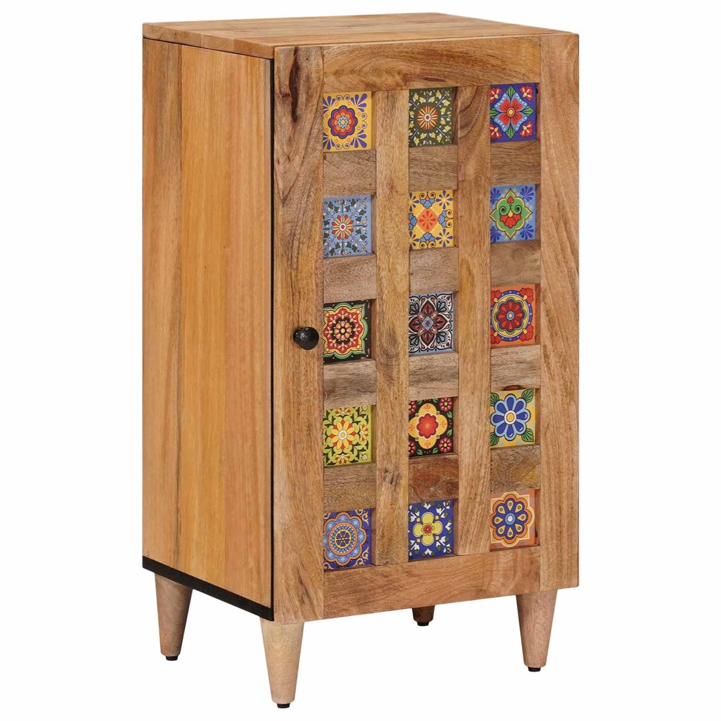 Sideboard mit Speicher Natur 40 x 33 x 75 cm Massivholz Mango