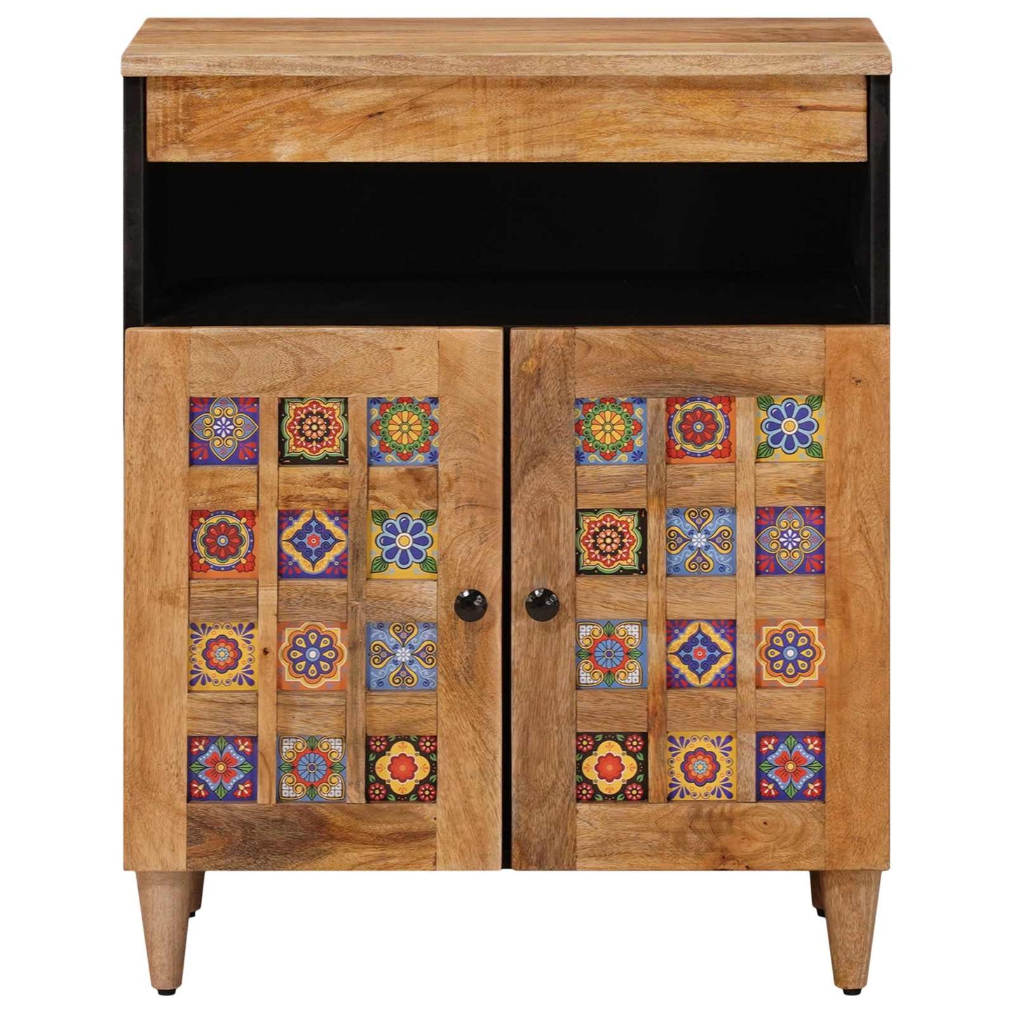 Sideboard mit Speicher Natur 60 x 33,5 x 75 cm Massivholz Mango