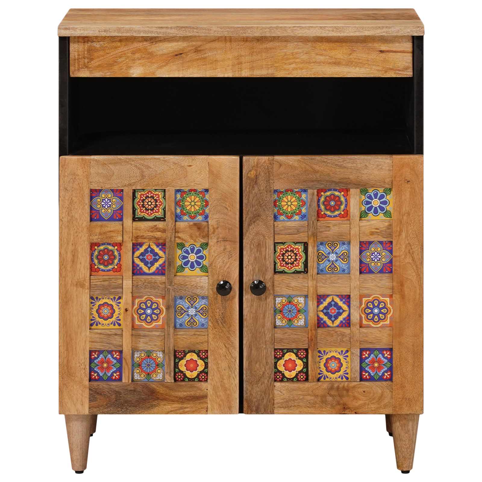 Sideboard mit Speicher Natur 60 x 33,5 x 75 cm Massivholz Mango