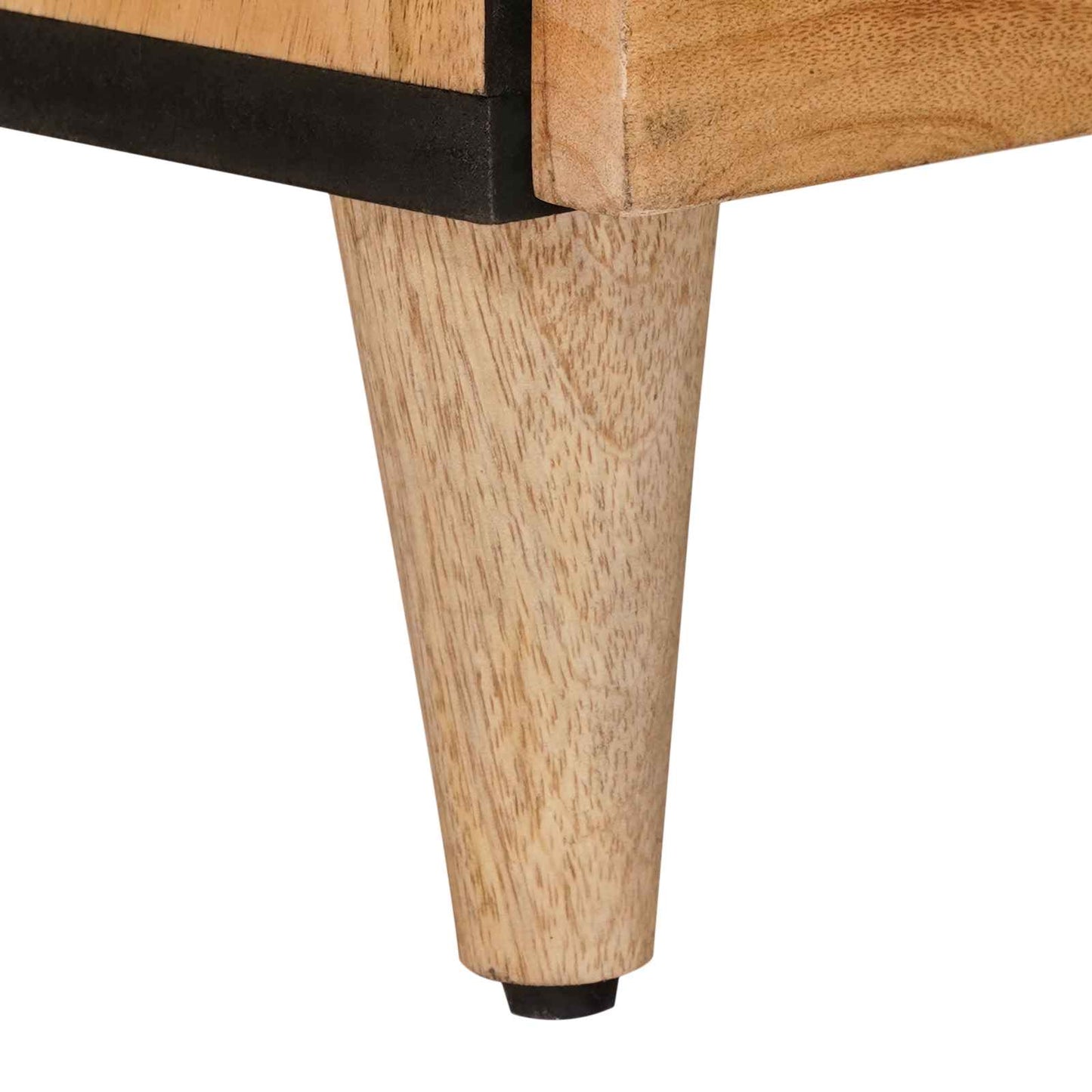 Highboard mit Tür Natur 60 x 33,5 x 100 cm Massivholz Mango