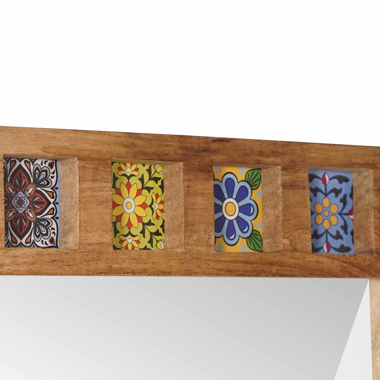 Badezimmer Spiegel Natur 50 x 70 x 3 cm Massivholz Mango
