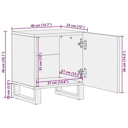 Nachttisch Braun 40 x 33 x 46 cm Massivholz Mango