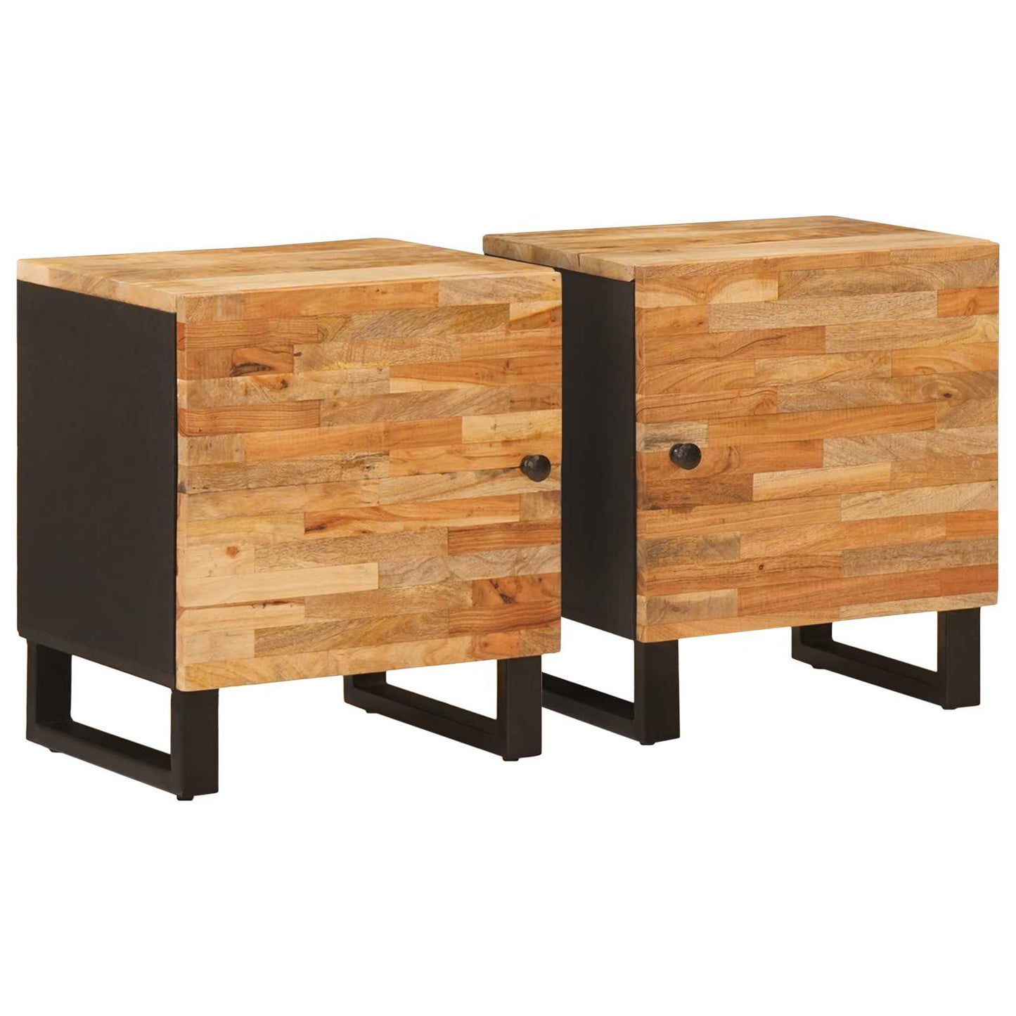 Nachttisch 2 stk. Braun 40 x 33 x 46 cm Massivholz Mango